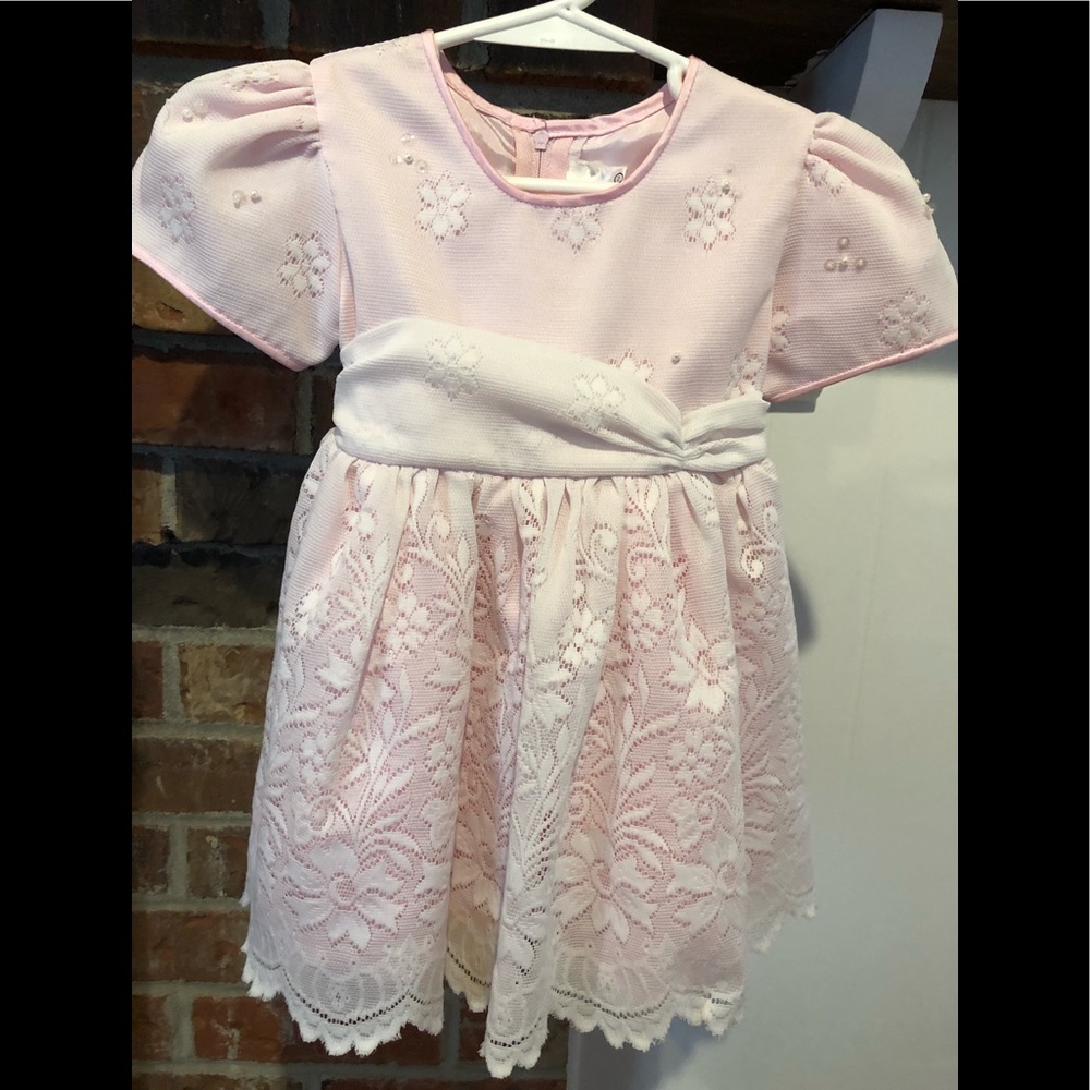 🔥Ultra Girl 2T Pink Dress w/ Pearl Embellishments
